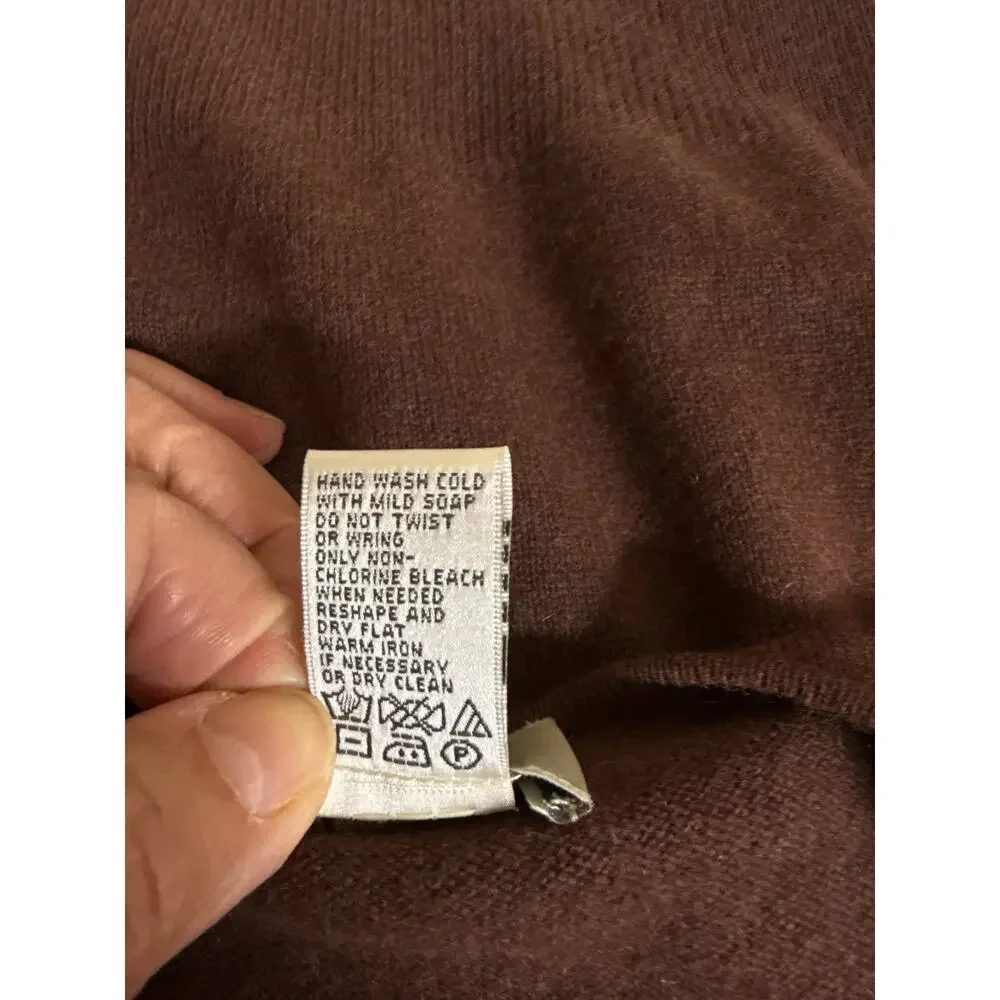 Neiman Marcus 100% Cashmere Sweater Vest Brown Sleeveless Knit Top Size L